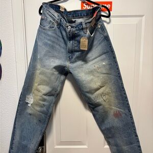 🐺Levi's Men's Blue Paint-Splatter Jeans.🐺